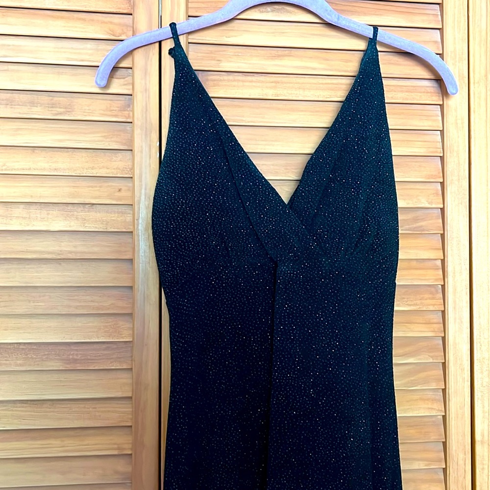 Black evening gown high low with sparkle